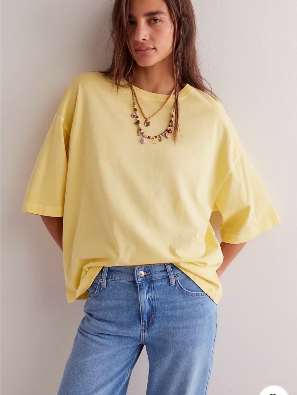 NWT Free People PERFECT OVERSIZED Short Sleeve Tee MEDIUM FITS UP TO XXL